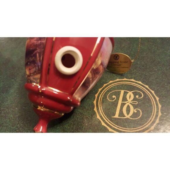 Thomas Kinkade Bradford Editions Heirloom Ornament Lite Cover Stone Cottage New - Picture 6 of 6